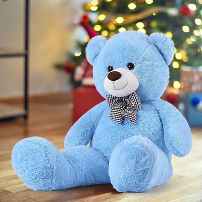 Gigantische Teddybeer - XXL Knuffel - Cadeau Geven - Super Zacht - 120 cm - Blauw
