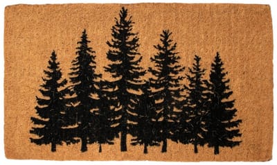 Deurmat Kokos handgeweven dennenbomen 75cm