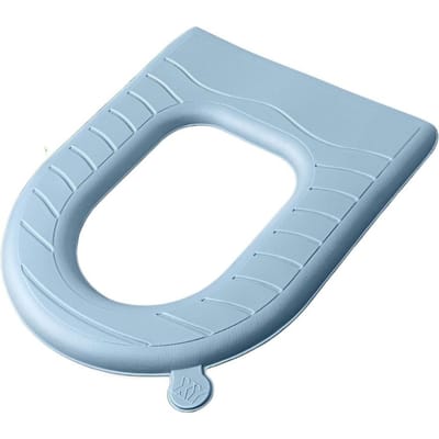 Housse de siège de toilette imperméable en EVA, coussin de toilette universel épais pour quatre saisons bleu