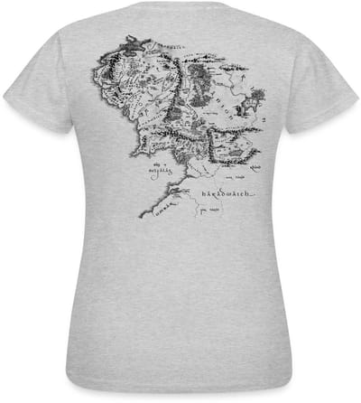 The Lord Of The Rings Rug Kaart Van Midden-Aarde T-Shirt Dames