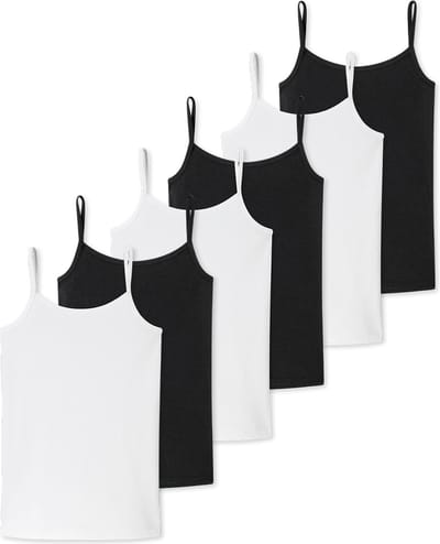 Schiesser Meisjes spaghetti-tops / onderhemden 6 pack Teens Girls 95/5 Cotton