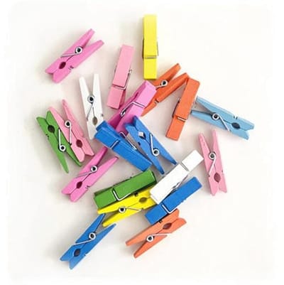 Mini houten wasknijpers 100 stuks - Veelkleurige clipjes voor kleding en foto's