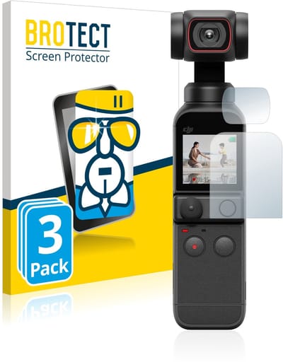 Screenprotector 3 Stuks voor DJI Osmo Pocket 2 (Display + Lens) Beschermglas transparant