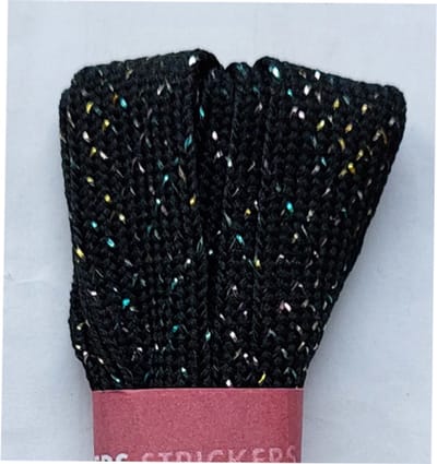 Strickers Veter - Zwart/Goud/Blauw Metallic - Meerkleurig - Plat - Extra Breed - Lengte 90 cm - Breedte 16 mm - Schoenveter