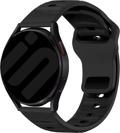 Strap-it Universeel 22mm outdoor siliconen bandje - geschikt voor Samsung Galaxy Watch 3 45mm / 1 46mm / Gear S3 - Polar Vantage M / V3 / Grit X - Xiaomi Mi Watch / Watch S1 / S3 / 2 Pro - Amazfit GTR 2-3-4 - OnePlus Watch 1/2 - zwart