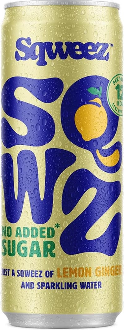 SQWEEZ (SQWZ) frisdrank Lemon Ginger BIO, blikje van 25 cl, pak van 12 stuks