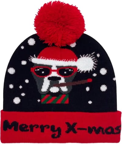 Livano Kerstmuts - Volwassenen - Kerst - Kertsman - Winter - Warm - Christmas - Zwart/Rood Kersthond