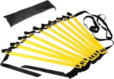 Trainingsladder - Behendigheidsladder - Sportieve training - Probleemloze configuratie - 500 x 40 cm - Zwart