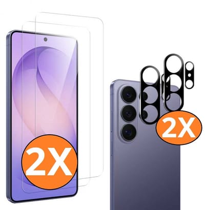 Screenprotector geschikt voor Samsung S26 Ultra ScreenProtector en Camera lens protector/ Tempered glass - Beschermglas - Glasplaatje - 2+2 stuks