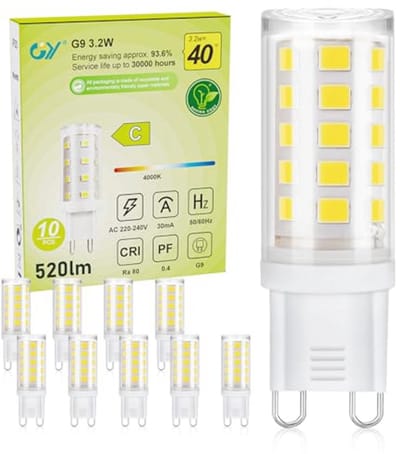 G9 LED-lamp 4000K neutraal wit, 3.2W 520 lumen - 10-delige set, energiebesparend