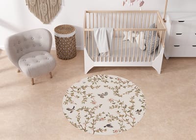 Rond Vinyl zeil Summer Roses Kikki Belle-Vinyl kleed-kinderkameraccessoires-bloemig-100cm-kinderkamer-kleed