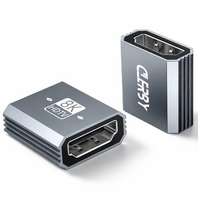 Clerby - HDMI Koppelstuk - 8K@60HZ - HDMI Verlengstuk - HDMI Extender - Aluminium - Zilver