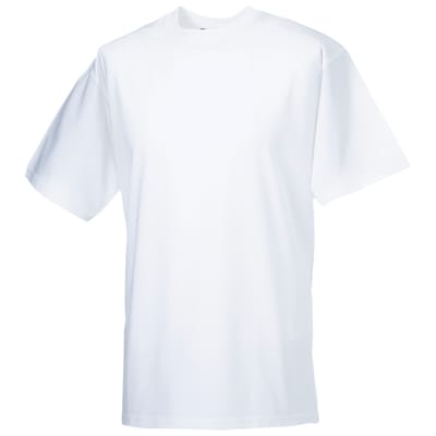 Russell Europa Heren Klassiek Zwaargewicht Ringspun Korte Mouwen T-Shirt (Wit)