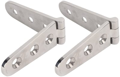Dailygoods- Scharnieren Heavy Duty - Riem Scharnier - 316 Roestvrij Staal - Spiegel Gepolijst - 2 Stuks - Voor Schuifdeur Scheepsdek - Riemscharnier