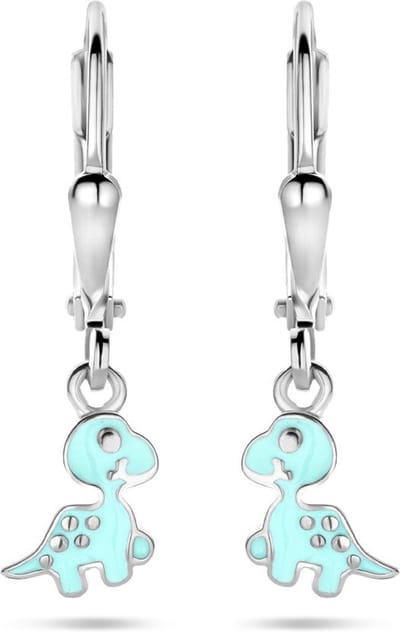 Zilver Gerhodineerd Oorhangers Dino Brisur Haak 23 Mm 1339908