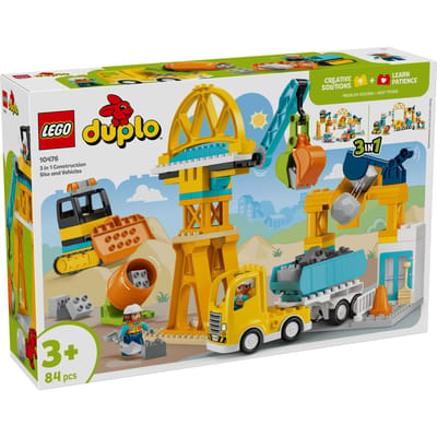 LEGO Duplo LEGO® DUPLO® 10476 Bouwplaats met bouwvoertuigen - 3-in-1-set (10476)