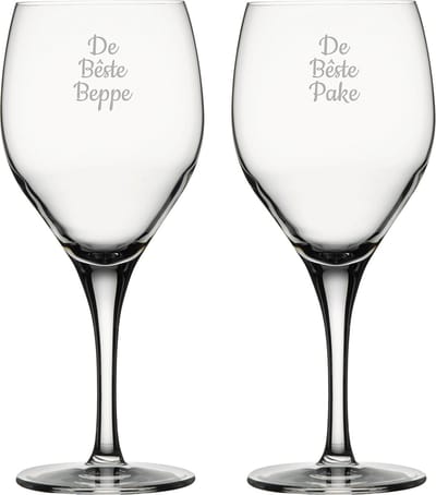Gegraveerde Rode wijnglas 42,5cl De Bêste Pake-De Bêste Beppe