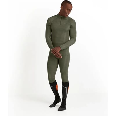 FALKE Wool-Tech Long Tights sneldrogend wol functioneel lang functioneel ondergoed heren groen - maat S