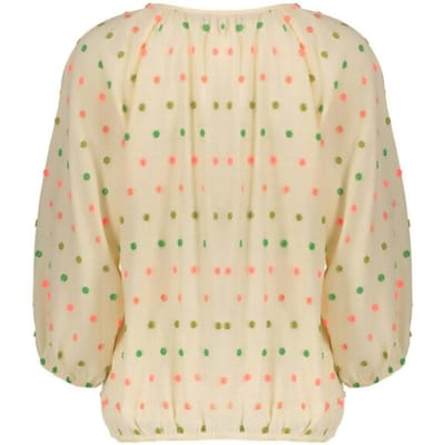 Geisha Top Ecru/green/blush Maat: S | Longsleeves Outlet | Dames | Groen