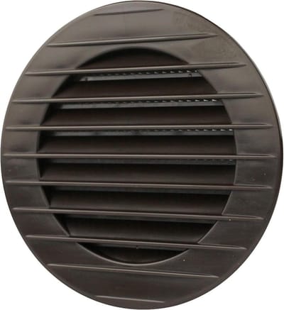 Ventilatierooster Rond - Afvoerlucht Rooster - Luchtstromen Reguleren - Geïntegreerd Insectenrooster - Ø 80 mm - Bruin