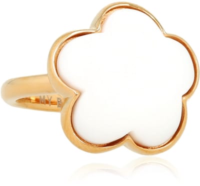 My Bendel - Bloemen Ring • Witte Aventurijn - met Luxe Cadeauverpakking | Sieraden Voor Dames | Maat 16.00 Mm / Maat 50