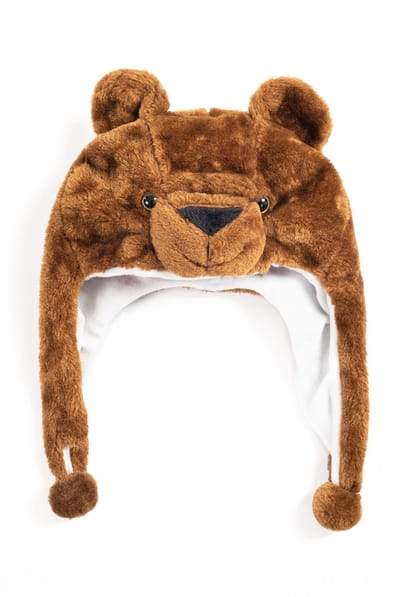 KIMU® Muts Flappen Bruine Beer - Laplander met Oortjes Beren Beertje - Bontmuts Kinderen of Volwassenen met Klein Hoofd - Flapmuts Pluche Festival