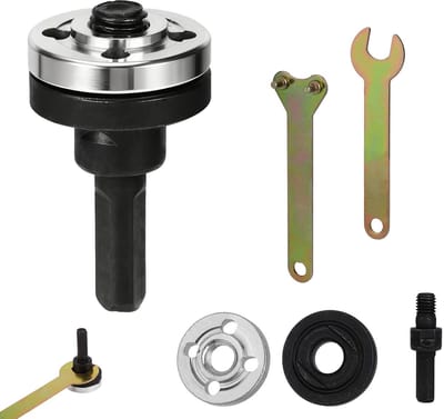 Haakse Slijperadapterset - Boormachine Conversieset - Metaal Snijden Schuren - Universele Compatibiliteit 10mm - 10mm - Zilver