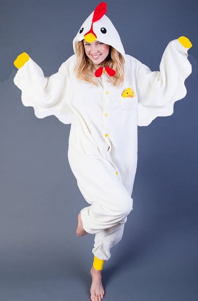 Let op: B-Keuze - KIMU® Onesie Kip Pak - Maat S-M of 158-164 - Kippenpak Kostuum Wit Ei Hen - Jumpsuit Zacht Fleece Pyjama Dames Heren Festival