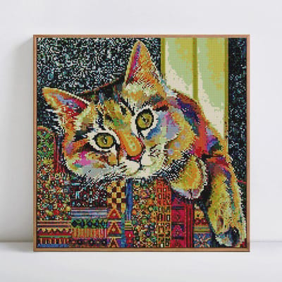Diamant peinture animaux photos de strass diamant broderie chats couture diamant 30x30 beige