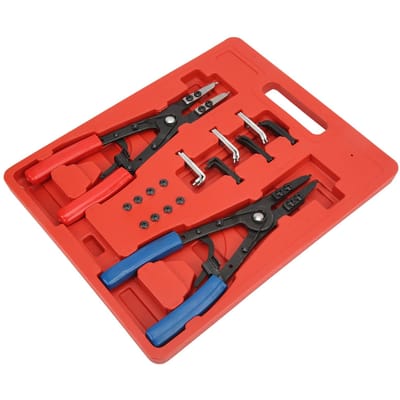 2 stuks Zware Uitvoering Interne Externe Borgveertang Universele Metalen Borgveertang Set Autoreparatie red