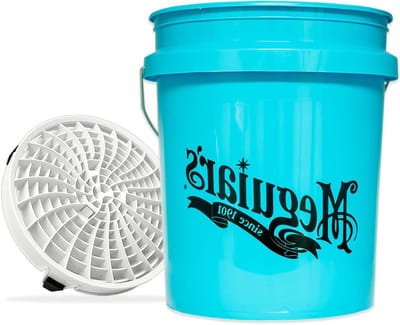 Wastemmer met Vuilfilter - Wasemmer Auto - Krasvrij Wassen - Vuilscheidende Bodem - 19 Liter - Blauw Wit