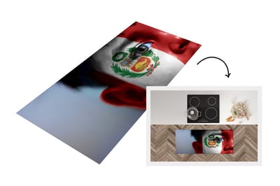 Keukenloper - Loper keuken - Vlag van Peru - 120x50 cm - Keukenloper vinyl