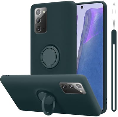 Cadorabo Hoesje geschikt voor Samsung Galaxy NOTE 20 in LIQUID GROEN - Beschermhoes van flexibel TPU silicone Case Cover met ring