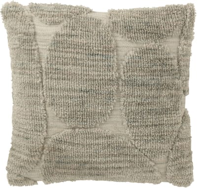 J-Line kussen Steen Motief - polyester - grijsblauw