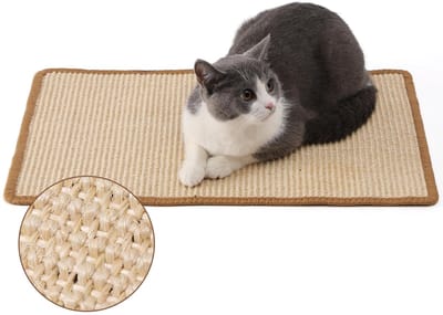Krabmat voor katten, 60 x 40 cm, natuurlijke sisal krabmatten voor katten, horizontale krabmat voor katten, beschermt banken en tapijten, bruin