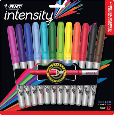 Bic - Mark It - Fine Point permanent markers - 12 stuks - in blister