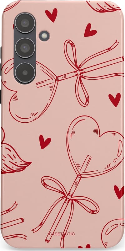 Casetastic Hoesje Geschikt voor Samsung A55 - Stijlvolle Beschermende Duo-layer Case - Zoete strikjes