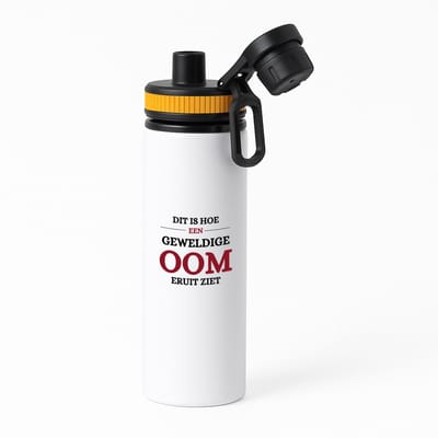 Hacebo® - Meest geweldige oom waterfles met draaidop oranje - Oom - een oom - verjaardagscadeau - cadeau voor oom - kado - water fles - 850ML