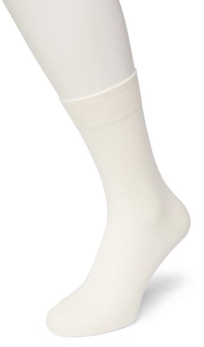 Bonnie Doon Katoenen Comfort Sok Off White Dames maat 35/38 - Speciale Breitechniek in Boord - Knelt niet - Katoen en Lycra - Maximaal Draagcomfort - Zakt niet af - Gladde Teennaad - Voor Gevoelige Voeten en Benen - Crème - Ivory - BE121401.250