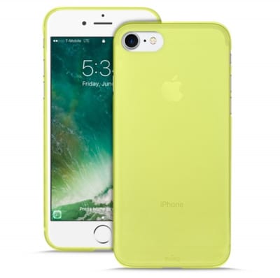 Puro Ultra Slim "0.3" Cover iPhone 7 limonkowy + folia