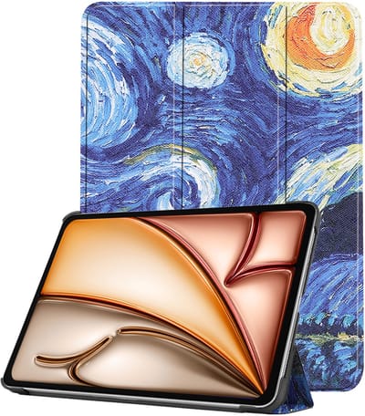 Hoesje - Geschikt voor Apple iPad Air M3/M4 (2025/2026) - 11 inch - Dun & Stevig - Trifold Bookcase - Hard Cover - Hardcover Book Case - Tablet Hoes - Sterrenhemel