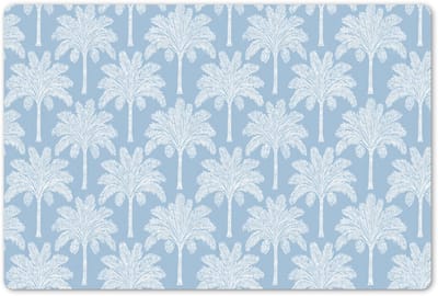 Placemats 45x30 cm - Placemat kunststof - 1 stuk - Palmboom - Modern - Blauw - Borden onderleggers - Decoratie voor op tafel - Keuken tafeldecoratie accessoires - Vinyl onderlegger - Tafelversiering