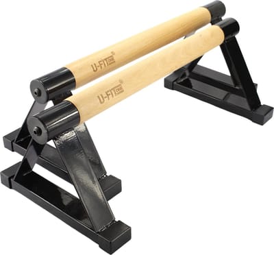 U Fit One Metal Parallettes - 50cm Push up bars - Calisthenics - Push up grips - Parallettes hout - Opdruksteunen - Opdruk steunen - Opdrukken - Dip bars - Fitness - Crossfit - ufitone