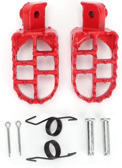 Pit Bike Voetsteunen van Aluminium voor Motoren en Dirtbikes - 2 Stuks in Rood
