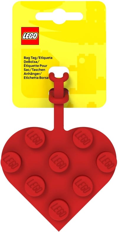 LEGO 3x3 Hart Bag Tag / Kofferlabel / Taslabel / Rugzaklabel / Bagagelabel - Rood