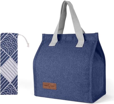 Draagbare Isolerende Lunchtas voor Werk, School en Reizen - Thermische, Lekvrije Organiser in Navy Blauw, Ideaal voor Mannen en Vrouwen