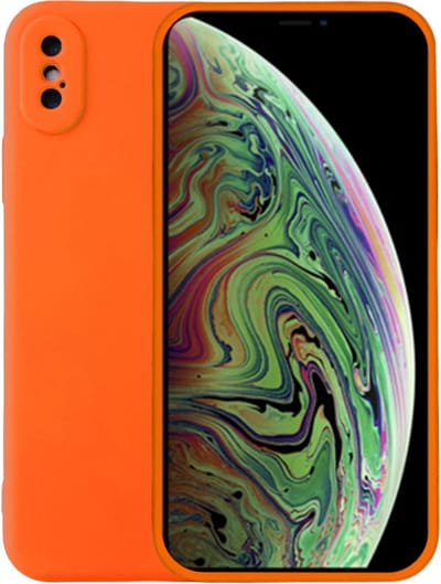 Smartphonica Telefoonhoesje Geschikt voor iPhone Xs Max siliconen hoesje - Backcover Siliconen Case - Oranje geschikt voor iPhone Xs Max