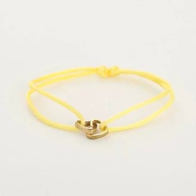 Bijoutheek Armband (Sieraad) Touw Hartjes Vriendschap Yellow