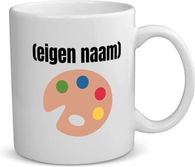 Akyol - verf palet koffiemok - theemok - Kunst - schilders - mensen die houden van schilderen - verjaardagscadeau - verjaardag - cadeau - kado - geschenk - gift - 350 ML inhoud