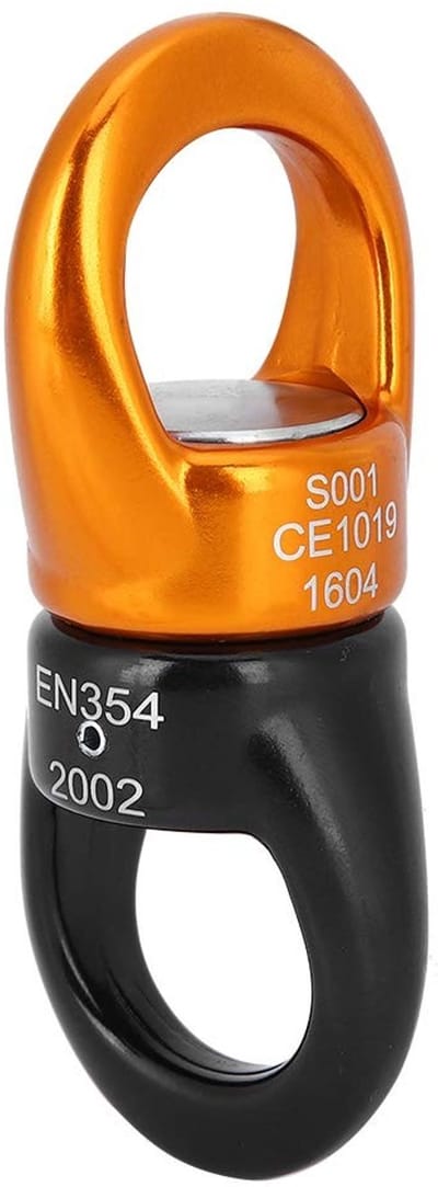 Dailygoods- Klimwiel 360° wrijvingsloze rotatie - Karabijnhaak - Draaibare connector - Hijswerktuigen - Roestvrij staal - Geluidloos - Klimhaak